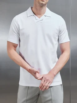 Luxe Revere Collar Polo Shirt - White