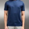 Mercerised Cotton T-shirt - Navy