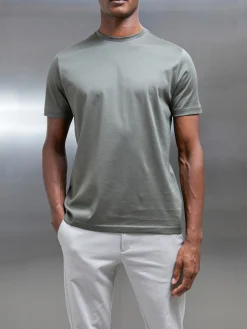 Mercerised Cotton T-shirt - Sage