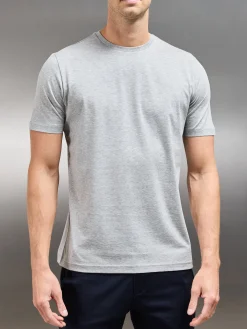 Mercerised Cotton T-shirt - Marl Grey