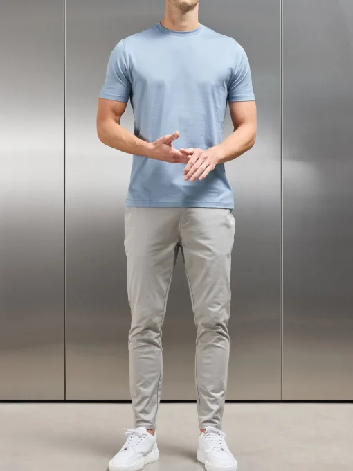 Mercerised Cotton T-shirt - Light Blue