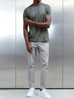 Mercerised Cotton T-shirt - Sage