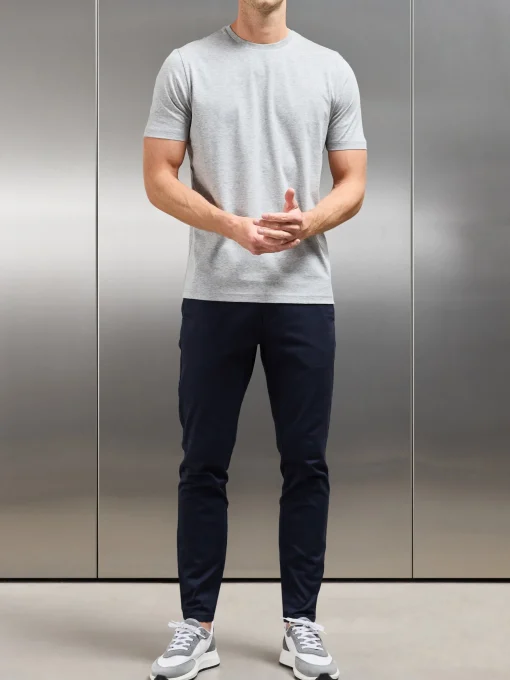 Mercerised Cotton T-shirt - Marl Grey