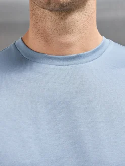 Mercerised Cotton T-shirt - Light Blue