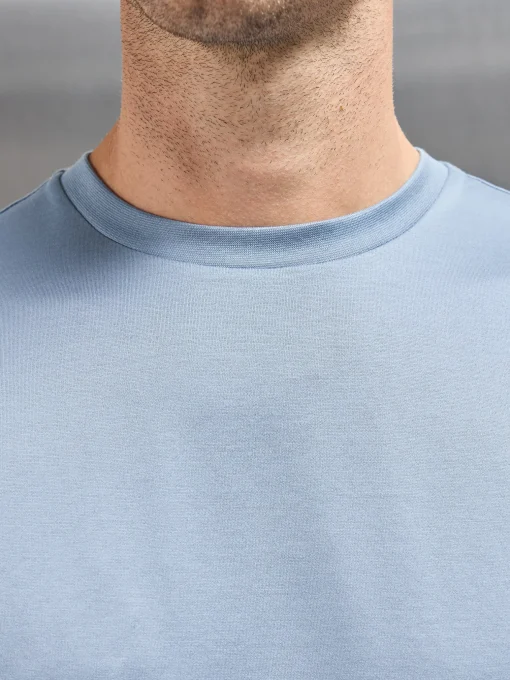Mercerised Cotton T-shirt - Light Blue