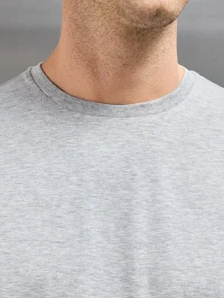 Mercerised Cotton T-shirt - Marl Grey