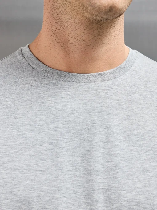 Mercerised Cotton T-shirt - Marl Grey