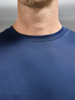 Mercerised Cotton T-shirt - Navy