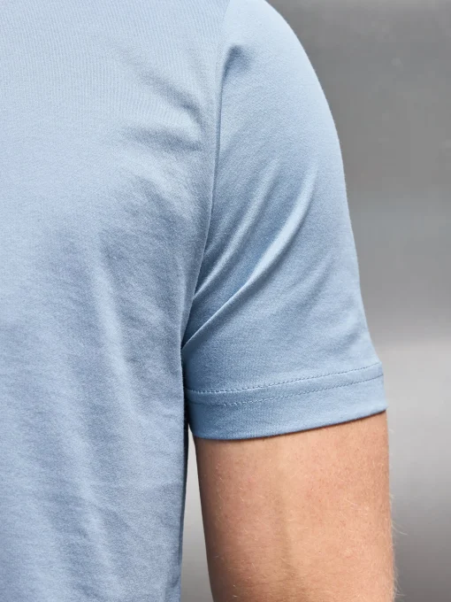 Mercerised Cotton T-shirt - Light Blue