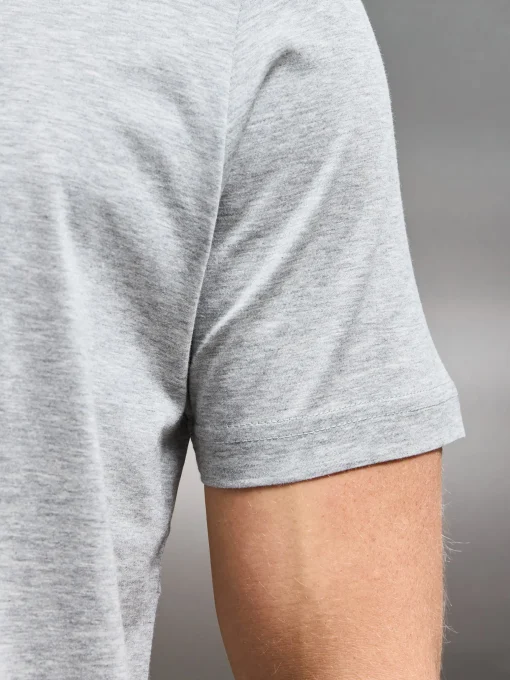 Mercerised Cotton T-shirt - Marl Grey