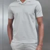 Mercerised Interlock Revere Collar Polo Shirt - Stone