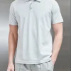 Mercerised Supima Cotton Button Polo Shirt - Mid Grey