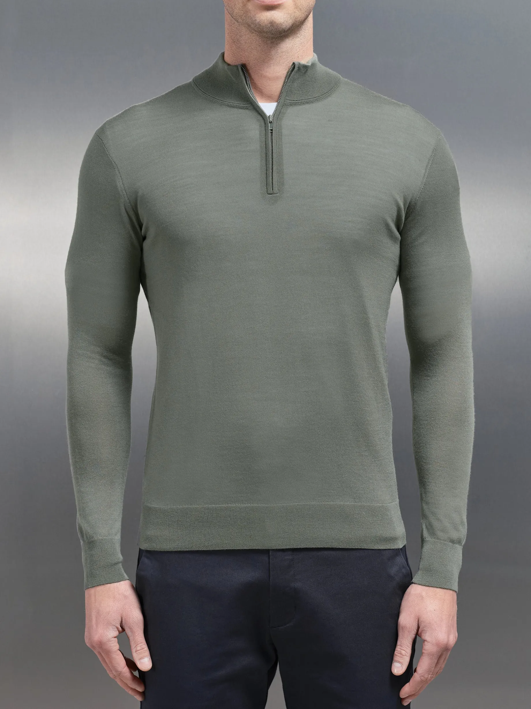 Merino Wool Funnel Neck - Sage