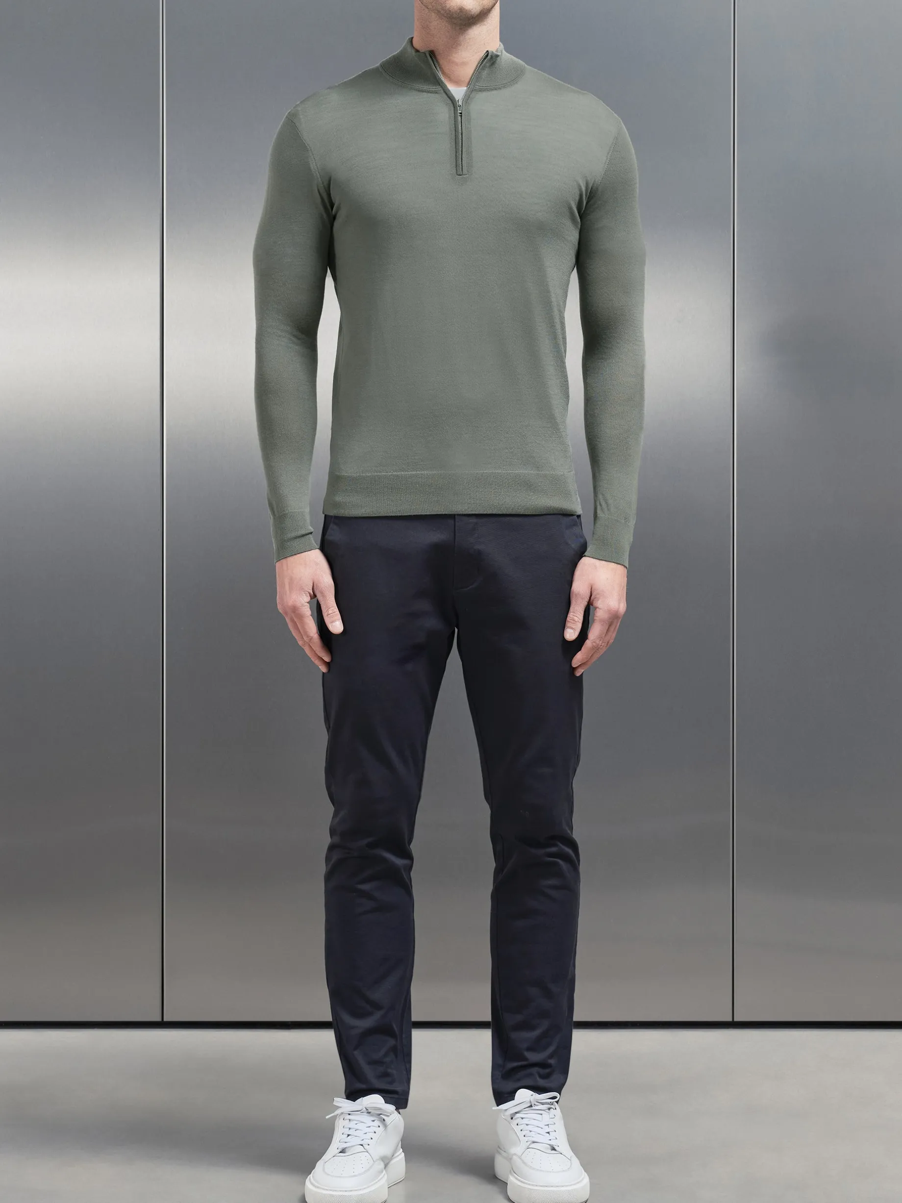 Merino Wool Funnel Neck - Sage