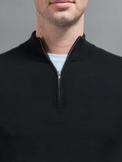 Merino Wool Funnel Neck - Black