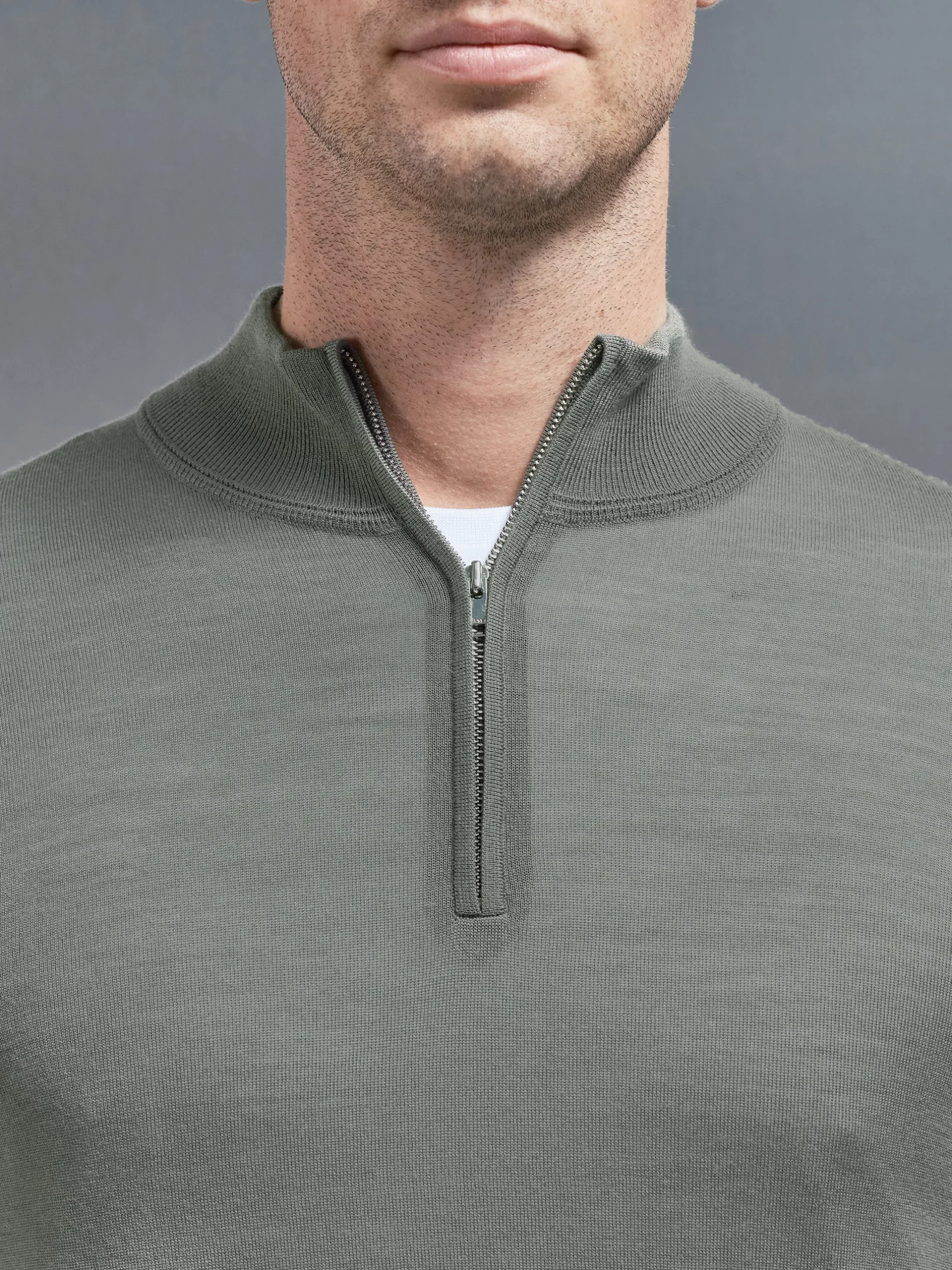 Merino Wool Funnel Neck - Sage