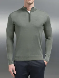 Merino Wool Funnel Neck - Sage