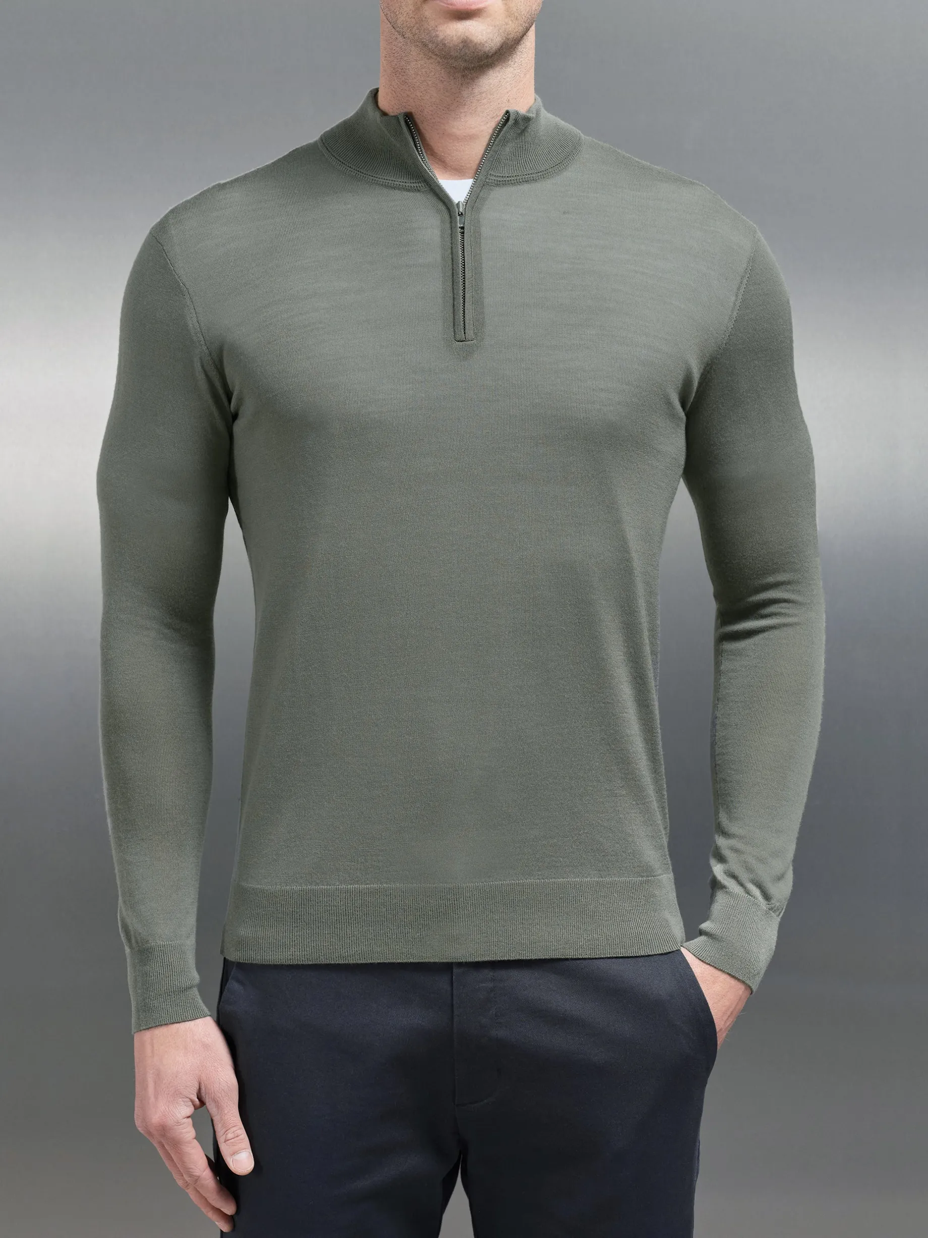 Merino Wool Funnel Neck - Sage
