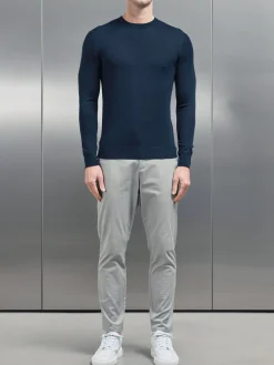 Merino Wool Sweatshirt - Navy
