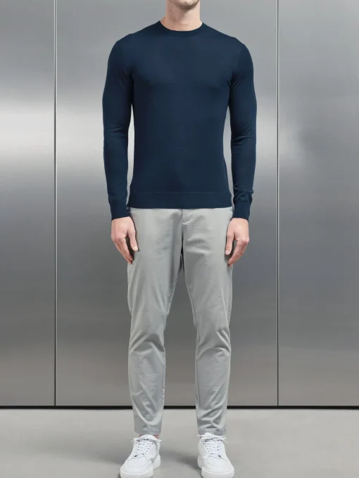 Merino Wool Sweatshirt - Navy