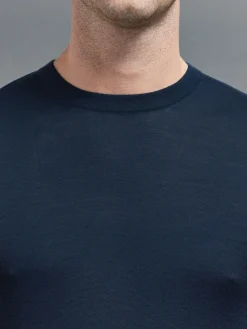 Merino Wool Sweatshirt - Navy