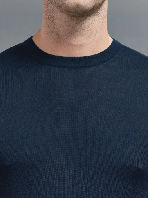 Merino Wool Sweatshirt - Navy