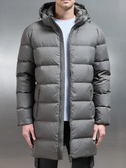 Mid Length Down Jacket - Olive
