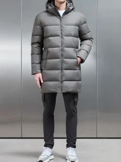 Mid Length Down Jacket - Olive