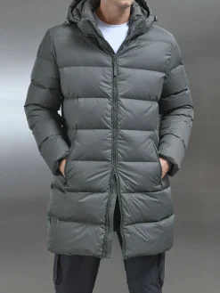 Mid Length Down Jacket - Sage