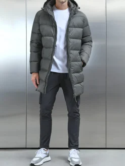 Mid Length Down Jacket - Sage