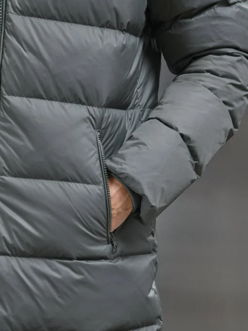 Mid Length Down Jacket - Sage
