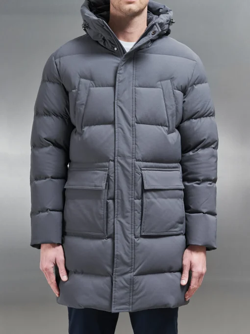 Mid Length Parka - Grey