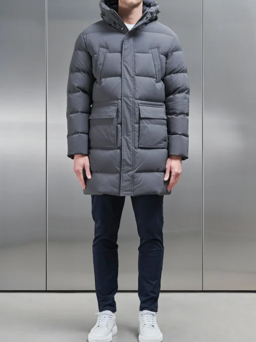 Mid Length Parka - Grey