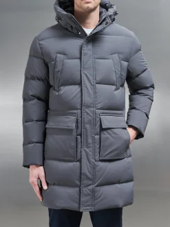 Mid Length Parka - Grey