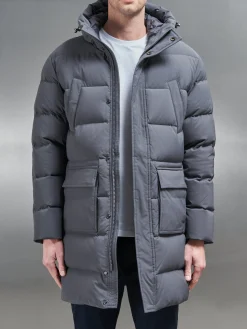 Mid Length Parka - Grey