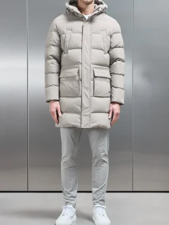 Mid Length Parka - Taupe
