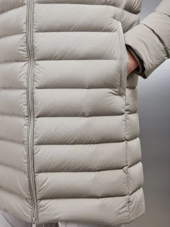 Mid Length Technical Down Jacket - Taupe