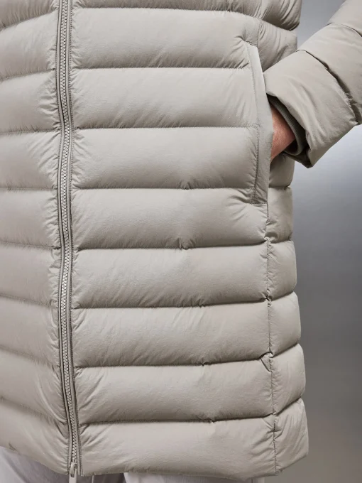 Mid Length Technical Down Jacket - Taupe