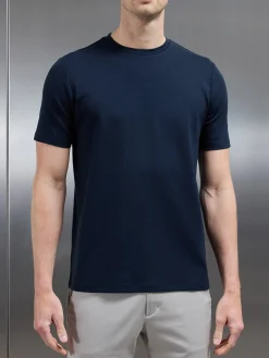 Mid Weight Interlock Essential T-Shirt - Navy