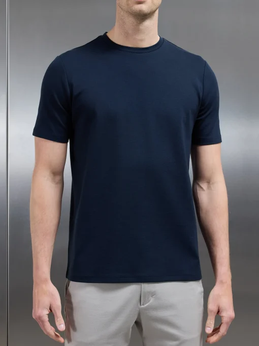 Mid Weight Interlock Essential T-Shirt - Navy