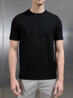 Mid Weight Interlock Essential T-Shirt - Black