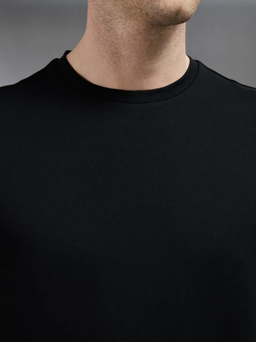 Mid Weight Interlock Essential T-Shirt - Black