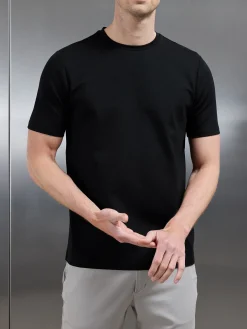 Mid Weight Interlock Essential T-Shirt - Black