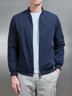 Nylon Padded Bomber Jacket - Navy