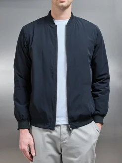 Nylon Padded Bomber Jacket - Black