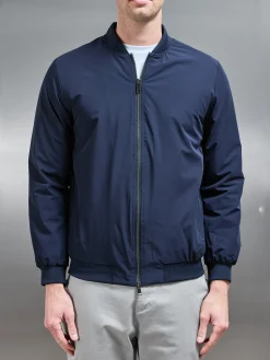 Nylon Padded Bomber Jacket - Navy