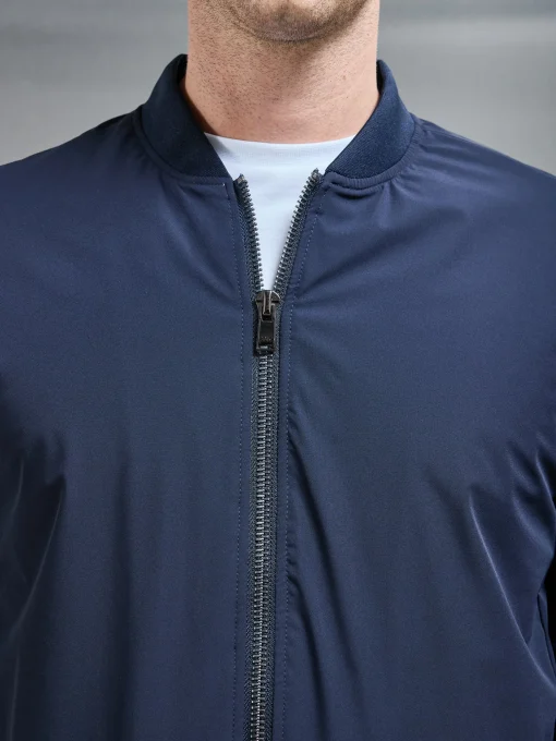 Nylon Padded Bomber Jacket - Navy