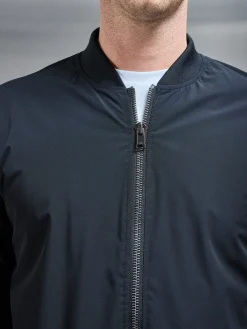 Nylon Padded Bomber Jacket - Black