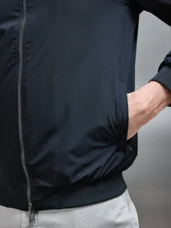 Nylon Padded Bomber Jacket - Black