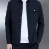 Nylon Popper Overshirt - Black